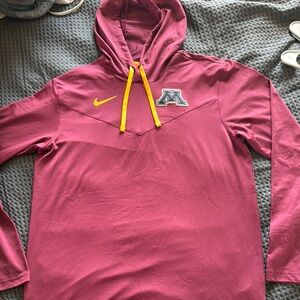 Maroon University of Minnesota Hoodie with Yellow Accents